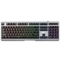 LENOVO Lecoo KB121 USB Kablolu Makro Tuşlu Rainbow Efektli Mekanik Hisli Membran Gaming Türkçe Q Klavye Metalik Gri