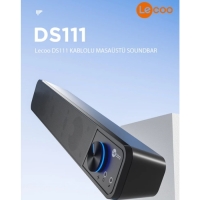 Lenovo Lecoo DS111 Kablolu (USB + 3.5mm Jack Girişli) 6W Soundbar Taşınabilir Stereo Hoparlör Siyah