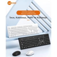 Lenovo Lecoo KW200 Kablosuz Türkçe Q Klavye & Mouse Set Siyah