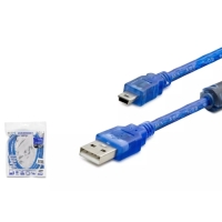 V3/5PIN KABLO TO USB 1.5MT Mavi Transparent