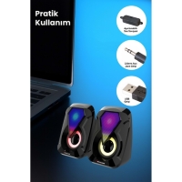 Sprange SR-PN785 3W*2 USB 2.0 1+1 LED SPEAKER