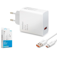NODAR ND1008 Type-C Hızlı Şarj Seti 67W USB Adaptörlü